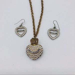 Juicy Couture Heart Bling Necklace with crown.